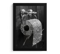 Muchowow Affiche encadrée WC paillettes - 20x30 cm