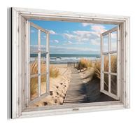 Muchowow Affiche textile avec baguettes en bois - 90 x 90 cm