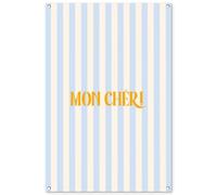 MuchoWow© Deco Jardin 80x120 cm Posters Décoratifs Extérieur Terrasse Mur Déco Appartement Affiche Exterieur Decoration Balcon Décoration Murale Orange - Bleu - Rayures - Mon chéri