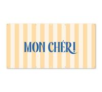 MuchoWow© Décoration Jardin 200x100 cm Bâche Décorative Posters Décoratifs Decoration Balcon Affiche Extérieur Déco Appartement Deco Exterieur Bleu - Jaune - Rayures - Mon Chéri