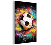 Muchowow Football - Peinture Couleurs Noir Blanc - 60x90 cm
