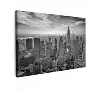 MuchoWow© Impression sur Toile Decoration Murale Peinture 120x80 cm Tableaux Art Décoratif Muraux Décoration Chambre Architecture - Noir et blanc - Ville - Skyline - New York