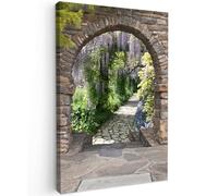MuchoWow© Impression sur Toile Decoration Murale Peinture 80x120 cm Tableaux Decoratifs Muraux Déco Chambre Tableau Salon Forêt - Regard - Pierres - Chemin