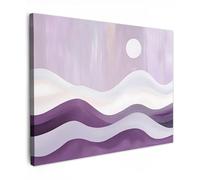 MuchoWow© Impression sur Toile Peinture 80x60 cm Tableau Mural Decoration Salon Reproductions de Tableaux Murale Moderne Paysage - Abstrait - Violet - Blanc