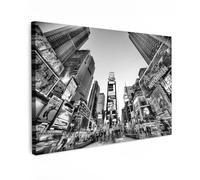 MuchoWow© Impressions sur Toile 120x80 cm Deco Tableau Murale Decoration Salon Peinture Tableaux Chambre Toiles Maison Times Square - New York - Noir et blanc - Ville