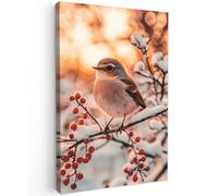 Muchowow Oiseau - Branche - Hiver - Animaux - Neige - 90 x 90 cm