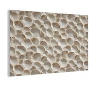 MuchoWow© Panneau Acoustique 140x90 cm decoratif Mural Acoustic Panels Feutre Murale Plaque isolante anti bruit Mur Panneaux Coquilles - Forme d'éventail - Blanc