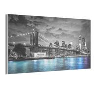 MuchoWow Peinture Acoustique New York Skyline Ville Bleu et Gris