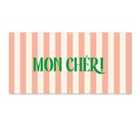 MuchoWow© Poster De Jardin 200x100 cm Deco Exterieur Decoration Balcon Décoration Affiche Murale Extérieur Terrasse Mur Déco Appartement Décorative Rose pâle - Vert - Rayures - Mon Chéri