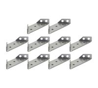 MUCKLILY 10 Pièces Équerre d'angle en Acier Inoxydable, Équerre Trapézoïdale Argenté, Pose Affleurante, Antirouille, pour Renforcer Les Joints d'angle Meubles