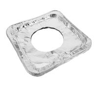 MUCKLILY 10pcs Couvercles de Brûleur en Aluminium Argenté Carré, Protection L’huile et Nettoyage Facile, Doublures Jetables pour Réchaud à Gaz, Épaisseur Renforcée