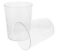 MUCKLILY 2 Pièces Poubelle Ronde Transparente 12l en PET Cuisine et Bureau | Grand Ouverture, Style Moderne Simple, pour Papier Usagé et Déchets Ménagers, Salle de Bain