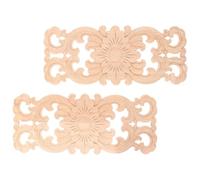 MUCKLILY Appliques en Bois Sculpté Légères et Faciles à Installer 2 Pièces Beige Artisanat Fait Main, Résistantes à L'usure Style Européen pour Décoration de Meubles pour Salon Élégant