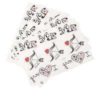 MUCKLILY Autocollants Tatouages Temporaires Cœur 5 Pcs 16x17 Cm pour Saint-valentin, Faux Tatouages Corps Couples, Décoration Peau sans Danger, Accessoires Fête et Club