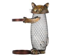 MUCKLILY Casier à Bouteilles de Vin Chat en Fer, Rangement Créatif | Présentoir de Table, Stockage de Pièces et Petits Objets, pour Bar Cuisine, Style Fun