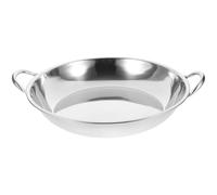 MUCKLILY Casserole Cuisine en Acier Inoxydable, Double Poignées, Argenté | Surface Polie, Robuste et Résistante à Haute Température, Facile à Nettoyer, pour Cuisson Quotidienne et Service