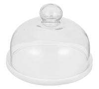 MUCKLILY Cloche à Fromage en Céramique Couvercle en Verre Anti-Poussière Plateau à Gâteau Design Élégant Plateau Serveur pour Anniversaires et Réceptions