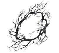 MUCKLILY Couronne de Porte Halloween Branches Mortes en Plastique Noire Accessoire Suspendu pour Décoration Intérieure pour Porte D'entrée