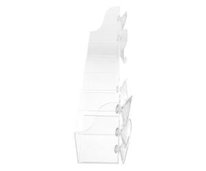 MUCKLILY Étagère Réfrigérateur à Ventouses avec Séparateurs Support Boisson Acrylique Transparent pour Rangement Cuisine Organisateur Modulable pour Condiments et Boissons