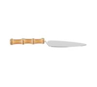 MUCKLILY Manche Bambou Spatule à Gâteau, Dentelé en Acier Inoxydable | Pâtisseries et Desserts, Usage Maison ou Hôtel, Design Ergonomique, sans Odeur