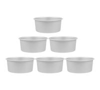 MUCKLILY Moules à Gâteaux Ronds 10 Cm en Alliage D’aluminium Robuste, Moules à Muffins Anti-déformation, Cuisson Polyvalente pour Pâtisserie Maison, Lot de 6 Pièces