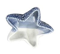MUCKLILY Plaque de Stockage en Céramique Forme Étoile de Mer Bleu Multifonction pour Rangement et Décoration Maison Simple et Moderne, pour Home et Housewarming