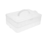 MUCKLILY Porte-œufs Empilable 48 Œufs 2 Niveaux Plastique Cristal Avec Couvercle Poignée Portable La Cuisine Rangement Réfrigérateur Fête Thanksgiving