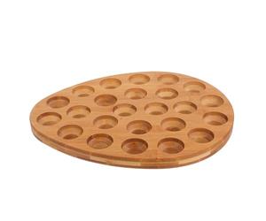 MUCKLILY Porte-œufs en Bois Naturel 24 Compartiments - Plateau Organiseur pour Œufs Frais, Support Compact pour Réfrigérateur et Plan de Travail, Accessoire Rangement la Cuisine Pratique