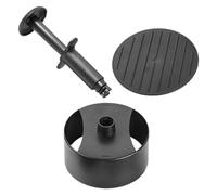 MUCKLILY Presse à Hamburgers Ronde Abs pour Galettes de Bœuf, Manuelle | Antiadhésive, Contact Alimentaire Sûr, pour Grill et Barbecue, Noir, avec Papier, Usage Viande