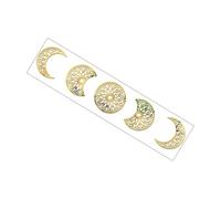 MUCKLILY Sticker Mural Autocollant en Acrylique Miroir 3d Lune Dorée, Décoration Murale Amovible pour Chambre et Salle de Bain, Ornement Mural Cycle Lunaire Diy, Set Autocollants Muraux