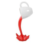 MUCKLILY Tasse de Café Renversée Flottante en Résine Rouge, Décoration Intérieure Créative et Unique, pour Scène Décoration et Ambiance Artistique
