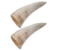 MUCKLILY Tasses À Boire En Corne De Bœuf Naturelle 2 Pièces Artisanales Viking Pour Vin Et Bière Verres Décoratifs Uniques 5.31X2.56X1.97 Pouces