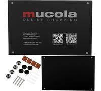 Mucola 120 x 50 cm, panneau d'entreprise en verre noir 120 x 50 cm – panneau en plastique résistant aux intempéries, panneau d'information pour entreprises et bâtiments, résistant aux UV, pour l'intér