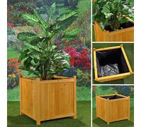 Mucola Bac à fleurs en bois Jardinière 50x50 cm Pot de fleurs Pot de fleurs Cache-pot - Marron2 pièces