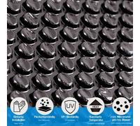 Mucola bâche de piscine bâche solaire chauffage solaire bâche thermique encastrable piscines Quick-Up à parois acier - Noir Ø 500cm
