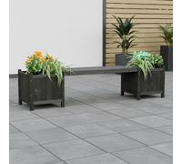 Mucola Banc de jardin avec bacs à fleurs Banc de jardin en bois Banc de jardin avec bacs à fleurs - Noir
