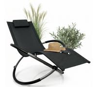 Mucola Chaise longue à bascule pliable Chaise longue de relaxation Chaise longue de jardin 200kg Chaise longue de plage Chaise longue de balcon - Anthracite