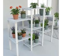 Mucola Étagère à fleurs en bois Étagère à fleurs Étagère à fleurs Étagère à fleurs Banquette à fleurs Étagère à plantes - Blanc
