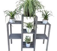 Mucola Étagère à fleurs en bois Étagère à fleurs Étagère à fleurs Étagère à fleurs Banquette à fleurs Étagère à plantes - Gris