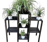 Mucola Étagère à fleurs en bois Étagère à fleurs Étagère à fleurs Étagère à fleurs Banquette à fleurs Étagère à plantes - Noir