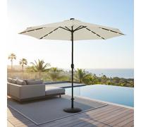 Mucola Parasol Ø3m incl. LED Parasol de jardin pivotant à 360° Parasol de terrasse Parasol de marché Parasol de plage - Beige avec LED