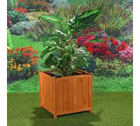 Mucola Pot de fleurs Bac à fleurs carré Support de fleurs Bac à plantes en bois Pot de fleurs Cache-pot - 50 cm Set de 2 pièces