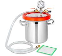 Mucola Set Pompe à vide Pompe à vide + chambre de dégazage Chambre à vide Compresseur en aluminium Piège à résine Chamber - 70L/min Pompe + 7,6L Chambre