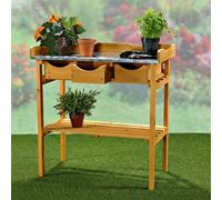 Mucola Table de jardin Table de jardinage Table de travail Table de jardinier Table en bois Table à tiroirs Tablette Outdoor