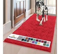 Muddy Mat® | Super Absorbent Door Mat Indoor, Microfiber Quick Dry Chenille Entryway Rug, Non-Slip Front Door Mat, Indoor Mats for Entryway, Machine Washable Pet Rug, Red 36"x60"