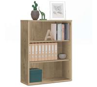Muebles Pitarch | Bibliothèque de bureau ou de travail basse avec étagères, bibliothèque de salon, chêne Gold, 99,5x75,5x33cm (hauteur x largeur x profondeur) basique, élégante et résistante