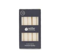 Müller Kerzen - Lot de 10 bougies de table - Durée de combustion : 6 heures - 20 × 175 mm - Sans fumée - Sans parfum - Certifiées RAL