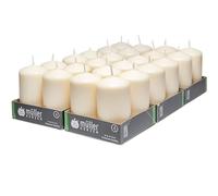 Müller Kerzen - Lot de 24 Bougies Piliers Ivoire - Ø 48 x 90 mm - 16 Heures Longue Durée - Cire Non Parfumées, Ne Coulent Pas, Sans Fumée - Bougie Deco Pour la Maison, Mariage - Qualité RAL