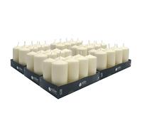 Müller Kerzen - Lot de 48 Bougies Piliers Ivoire - Ø 57 x 120 mm - 32 Heures Longue Durée - Cire Non Parfumées, Ne Coulent Pas, Sans Fumée - Bougie Deco Pour la Maison, Mariage - Qualité RAL