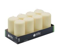 Müller Kerzen - Lot de 8 Bougies Piliers Ivoire - Ø 57 x 120 mm - 32 Heures Longue Durée - Cire Non Parfumées, Ne Coulent Pas, Sans Fumée - Bougie Deco Pour la Maison, Mariage - Qualité RAL